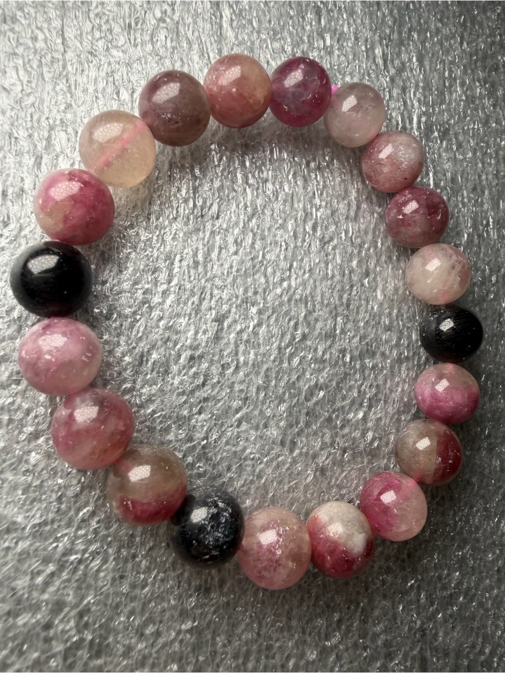 Gorgeous 9MM Tourmaline Natural Crystal Bracelet